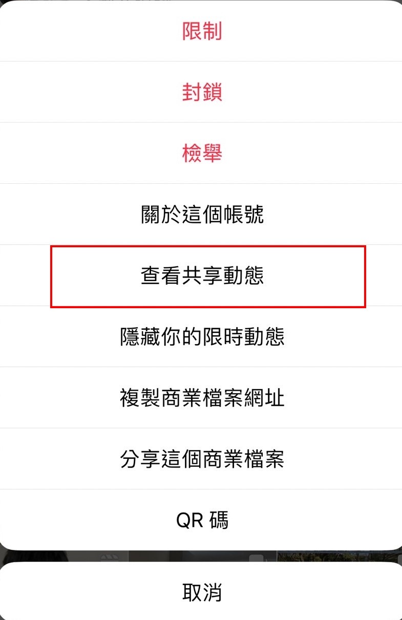 查看「共享動態」
